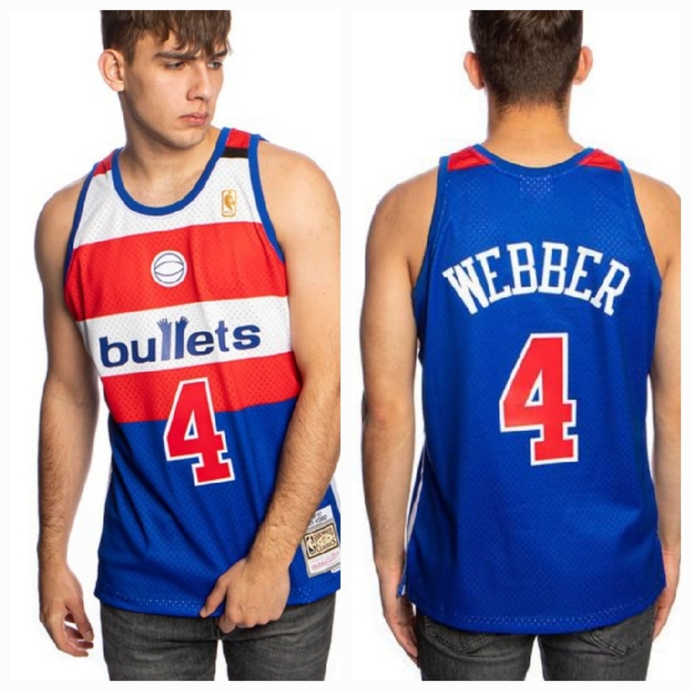 Mitchell & Ness Washington Bullets #4 Chris Webber Royal Red Swingman Je…